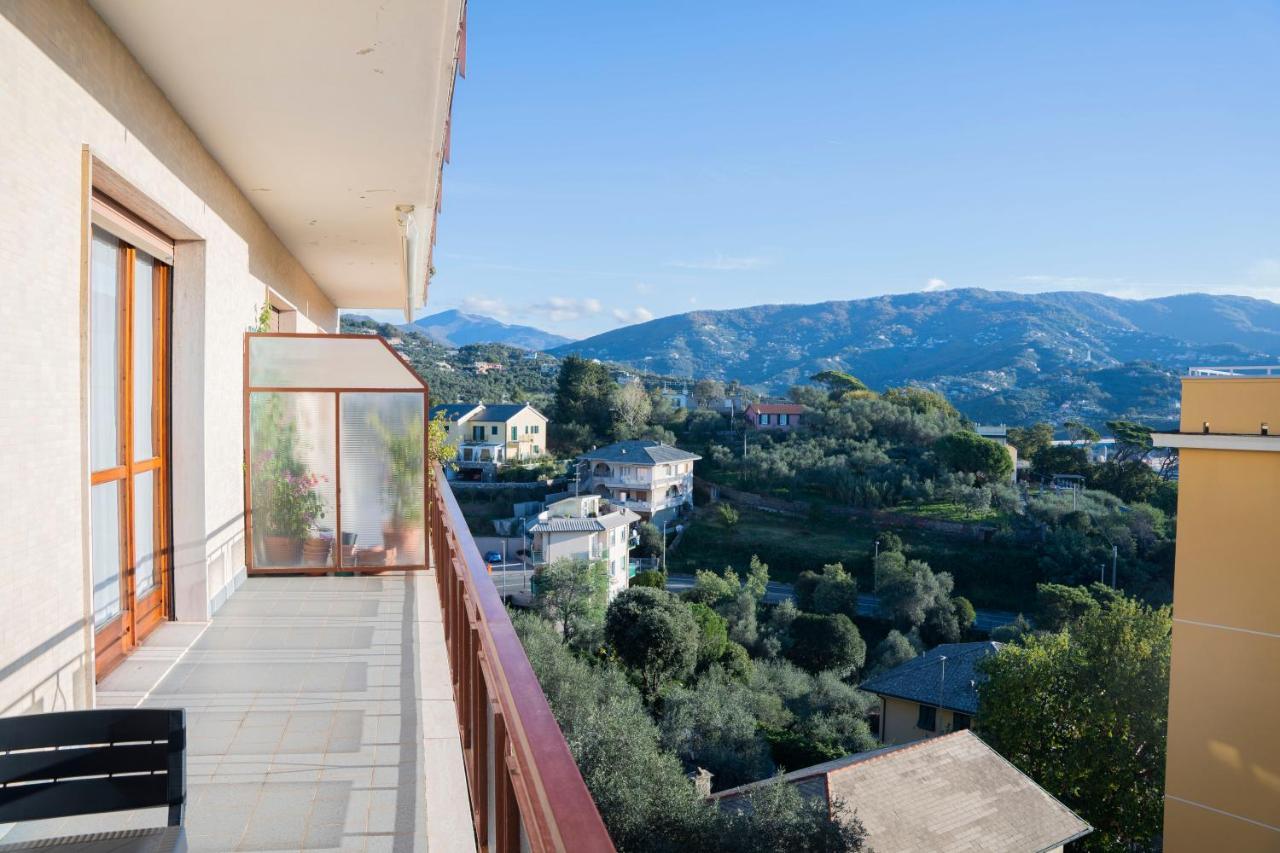 093 - Casa Panorama, Vista Mare E Vista Portofino, 500 Metri Centro Di Chiavari, Posto Auto Gratis Incluso Apartment Exterior photo